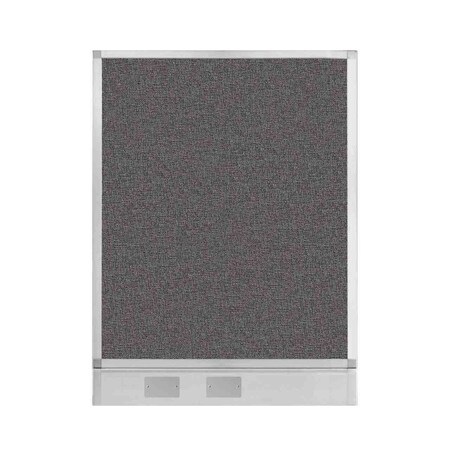 Versare Hush Panel Configurable Cubicle Partition 3' x 4' Charcoal Gray Fabric w/ Cable Channel 1855307